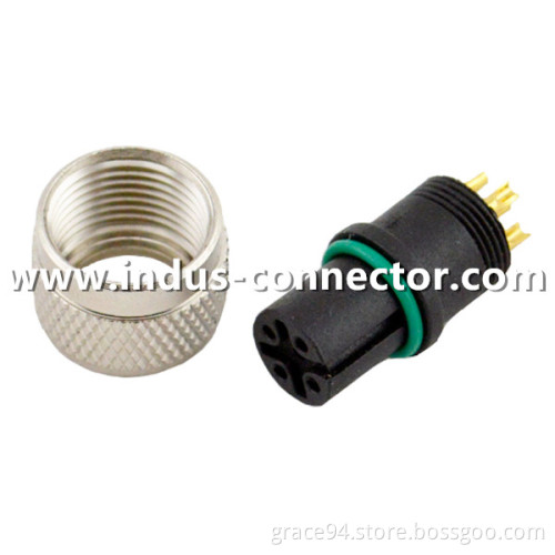 Customized M12 3p 4p 5p 8p 12p molded connector